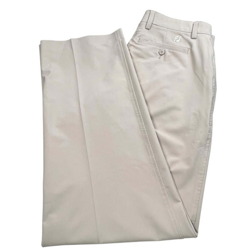 FootJoy Mens 35X31 Beige Straight‎ Leg Performance Pants Golf READ
